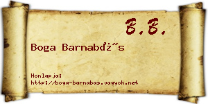 Boga Barnabás névjegykártya