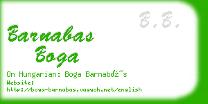 barnabas boga business card